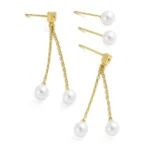 Glistening Chain Pearls Earrings