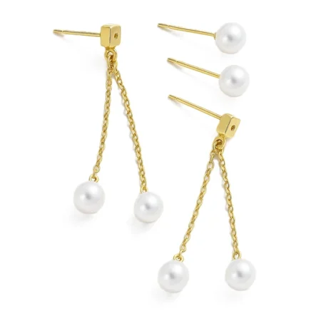 Glistening Chain Pearls Earrings