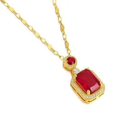 Radiant Ruby Charm Necklace