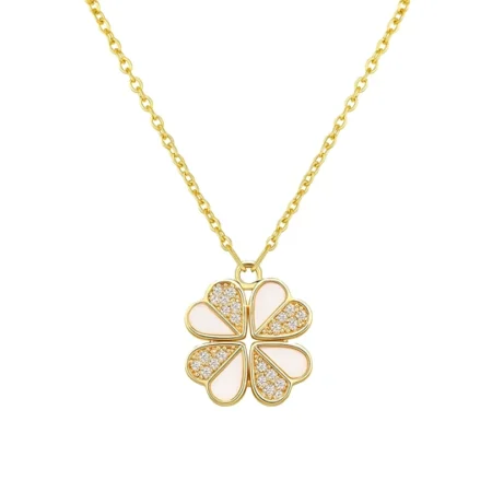 Golden Petal Charm Necklace